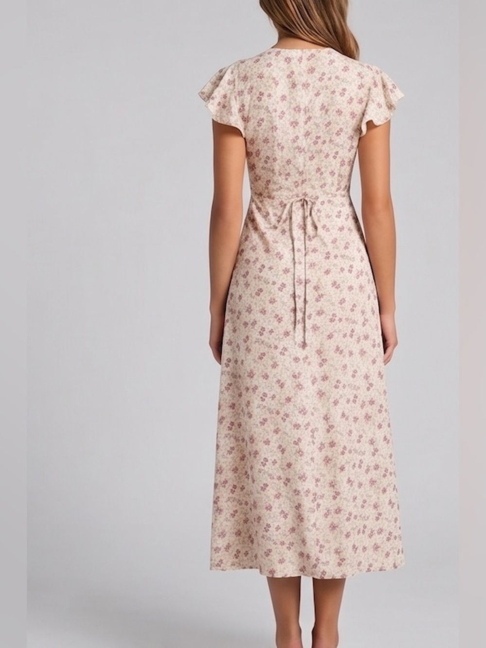 Vintage-Inspired Floral Lace-Trim Maxi Dress - Picture 6 of 10